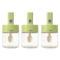 Lime Olive 雙層湯匙調味罐 綠色 275ml A105, 單品, 3個