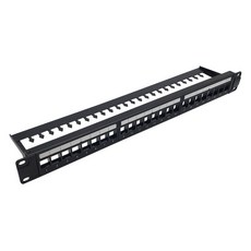 LAN Star 24埠梯形插孔固定面板 LS-PLKP-24UM, 482.6mm, 黑色, 1個