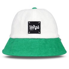 luxgolf 男女通用毛巾布高爾夫漁夫帽 LXACC011, 白綠色, 1個