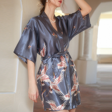 INART 柔軟絲綢高爾夫浴袍 短版 L, 浴袍 灰色, 1個