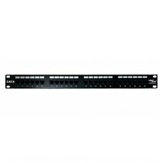 LAN Star 配線架 CAT.5E 24PORT 50u UL規格 LS-EPLB-24A10, 黑色, 482mm, 1個
