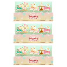 your Candle 卡通兒童派對蛋糕旋轉木馬生日蠟燭, 3個, 混合色