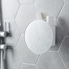 New Lip堅固無打孔收納型浴室鏡, 白色