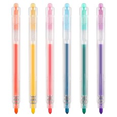 Allroom 馬卡龍按壓式螢光筆6色組, 1套, 混合色