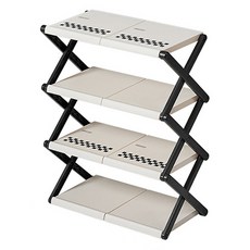 리빙공감 접이식 현관 신발 정리 4단 거치대 소형, 화이트, 1개