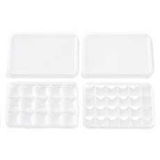 Modern House 分格蒜末分裝盒 小型24格 + 大型15格套組, 1套, 白色