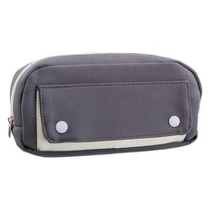 Ollum 大容量分隔收納筆袋, 1個, 灰色