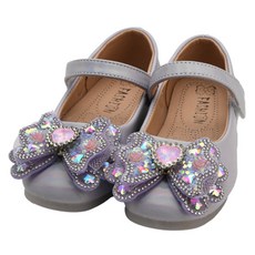 래빗풋 여아용 보석하트 플랫 구두