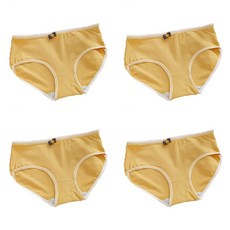 unhev 蝴蝶結點綴素色學生內褲 4件組