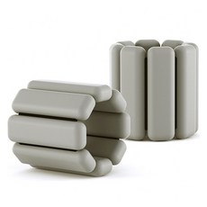 Luaz 手腕腳踝矽膠沙袋負重帶 2入, 500g, 淺灰色