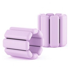 Luaz 手腕腳踝矽膠沙袋負重帶 2入, 1kg, 紫色