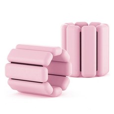 Luaz 手腕腳踝矽膠沙袋負重帶 2入, 500g, 淺粉色