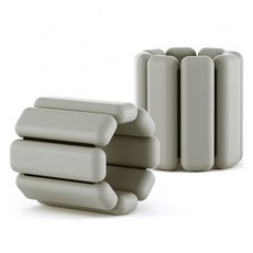 Luaz 手腕腳踝矽膠沙袋負重帶 2入, 1kg, 淺灰色