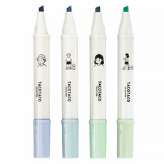 Olloom 同色系柔和螢光筆4入組, 1套, 泡泡