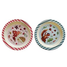 rice RICE 幼兒餐具 深款松鼠 + 紅色蘑菇盤子組, 1套, 松鼠, 紅色蘑菇