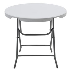 에이치제이 텐탑 라운딩 접이식 브로몰딩 테이블 800mm, 화이트