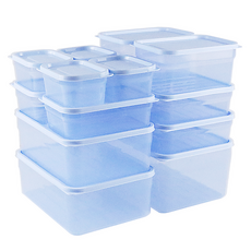 Mallang Fit 可彎曲冷凍庫整理收納盒 250ml x 4入 + 600ml x 2入 + 900ml x 2入 + 1.3L x 2入 + 2L x 2入 + 2.7L 套組, 1套, 1套