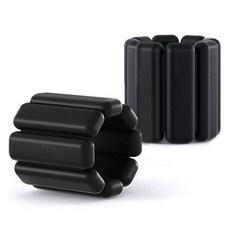 Luaz 手腕腳踝矽膠沙袋負重帶 2入, 1kg, 黑色