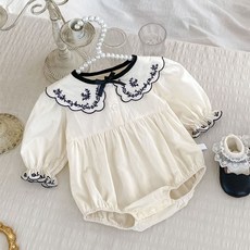 STARDOOR 嬰兒可愛蝴蝶結翻領長袖連身衣