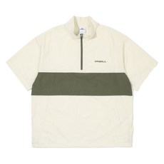 오닐 남성용 플로우 컬러블록 반팔 하프 집업 티셔츠