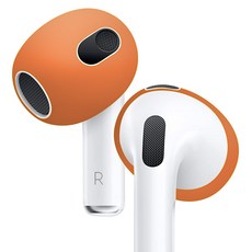스페이스쉴드 에어팟 3세대 호환 스탠다드 논슬립 실리콘 이어 커버 좌우세트, 오렌지, 1세트