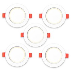 LED 70mm 다운라이트 S 5W 주백색, 화이트, 5개