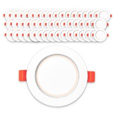 LED 90mm 다운라이트 S 8W 전구색, 화이트, 50개