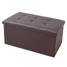 MAME 折疊式多用途人造皮革收納椅凳, 棕色