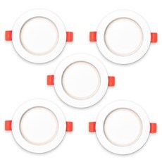 LED 90mm 崁燈 S 8W 燈泡色, 白色, 5個