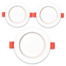LED 145mm 다운라이트 S 15W 전구색, 화이트, 3개