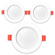 LED 90mm 崁燈 S 8W 白光, 白色, 3個