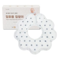 TALLSTOY 嬰兒用一次性便攜式防水圓點圖案圍兜, 白色, 20入, 1個