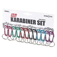 케이디와이 원터치 카라비너 6종 x 2p 세트 KKB-2545O, 혼합색상, 1세트