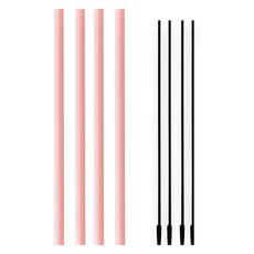 hibee Stanley 相容 Big 矽膠吸管 粉紅色 2入 + 清潔刷 隨機出貨 2入組, 2套