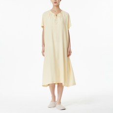 JAJU 女款嫘縈圓點短袖睡衣連身裙