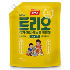 Trio 新復古廚房洗潔精 補充包, 檸檬/萊姆, 2.1L, 1個