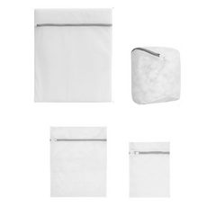 EDPS 細密網眼洗衣袋 錐形袋 大 + 中 + 小 + 內衣專用袋套組, 白色, 1個