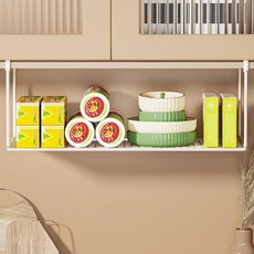 廚房上櫃收納層架 整理架, 白色, 1個