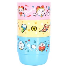 aizoum 兒童用哆啦A夢彩色杯 250ml x 3入組, 1套, 混合色