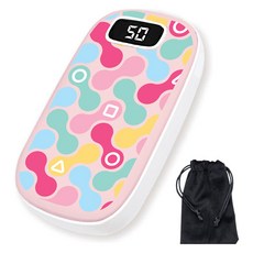 패리뷰리 ZTS 디지털 손난로 보조배터리 5000mAh, 18650 5000mAh, 베이비핑크 헤링본 컬러