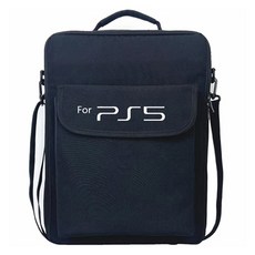 HOHOO PS5攜帶式遊戲主機收納肩背背包, 黑色, 單品, 1個