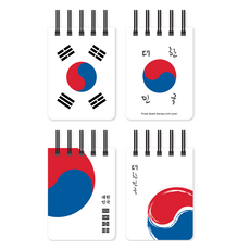 Withna 太極旗 上翻豆腐筆記本 4件組 23-4840, 1套, 混色