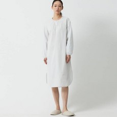 JAJU 女款透氣60支棉寬鬆版長袖睡衣連身裙