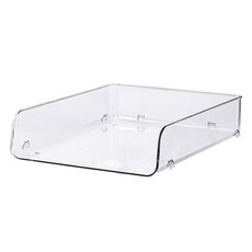 Winprice 辦公桌文件檔案整理盒, 基本款 透明, 1層