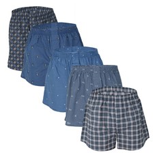 PEARLY HILLS 透氣純棉印花四角褲5件組