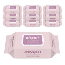 아크솔루션스 디토피플러스 스탠다드 바이올렛 아기물티슈 캡형, 55g, 80매, 10개