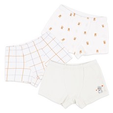 Maykids 男童款泡泡小熊印花彈力棉四角褲3件組