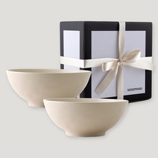 sosomoso 波紋麵碗 2p 禮品組, 1套, 海沙米色