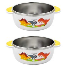 kitchen U Tyranno 防滑不鏽鋼大碗, 白色, 2個