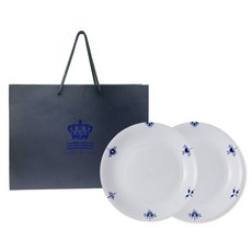 로얄코펜하겐 팔메테 블로썸 플레이트 26cm + 쇼핑백, 2개, 접시 2p, 블루 + 화이트
